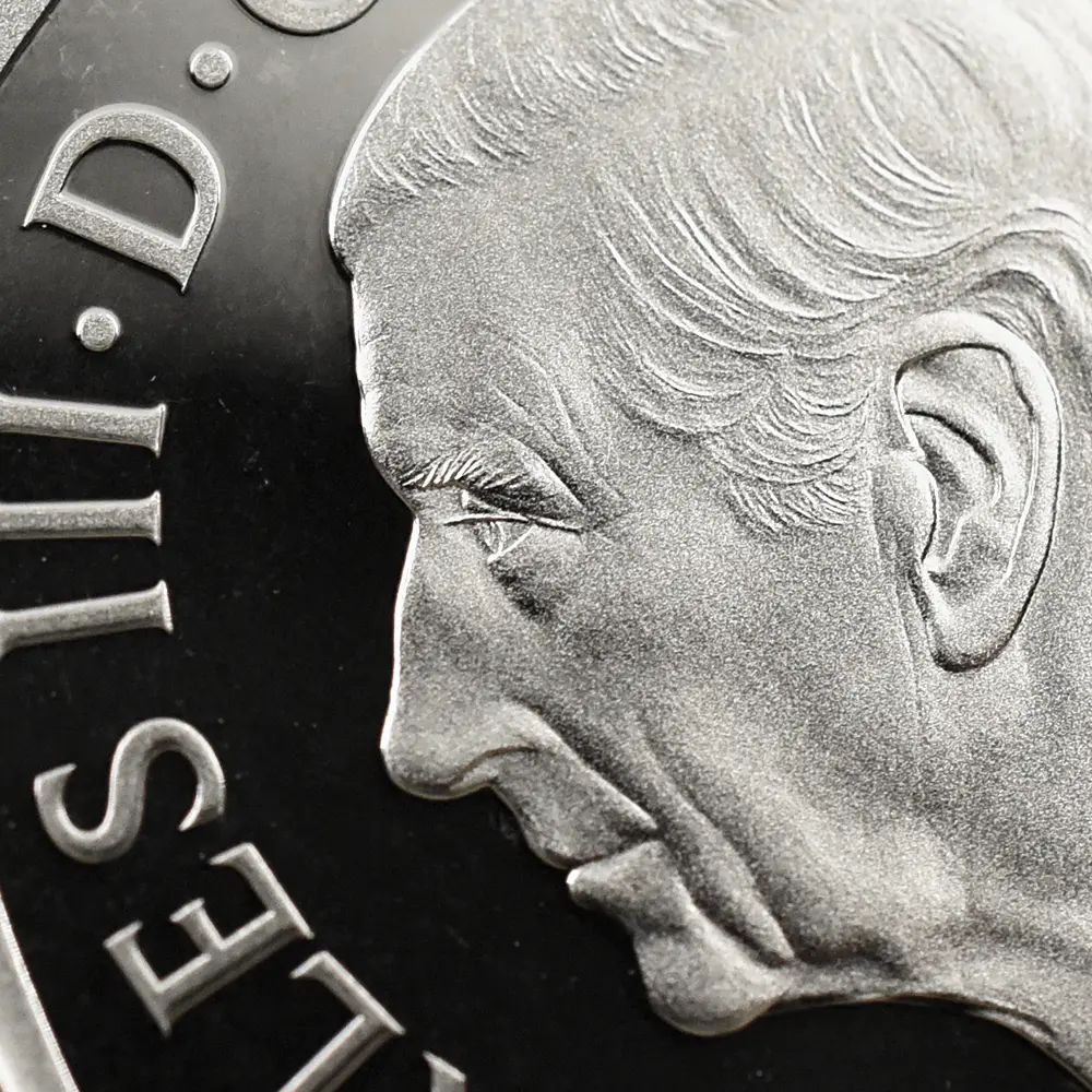 モダンコイン10：2213 イギリス 2022 チャールズ3世 エリザベス2世追悼記念 50ペンスプルーフプラチナ貨 未鑑定 箱付き