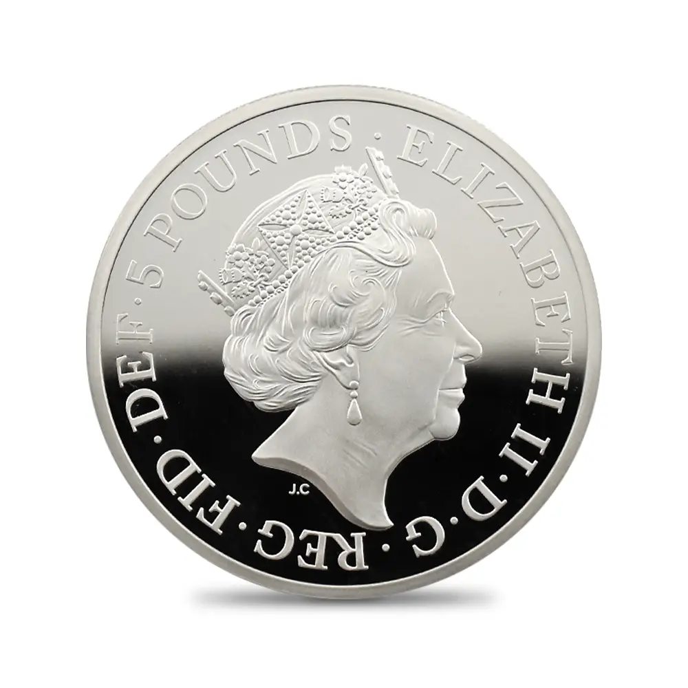 モダンコイン3:6793 イギリス 2019 エリザベス2世 ウナ&ライオン 5ポンド2オンス銀貨 PCGS PR69DCAM 箱付き