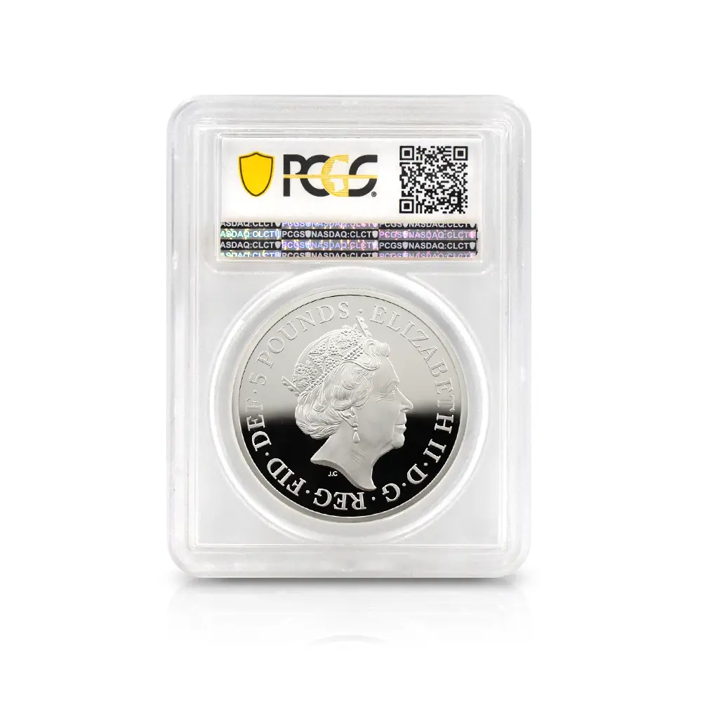 モダンコイン5:6793 イギリス 2019 エリザベス2世 ウナ&ライオン 5ポンド2オンス銀貨 PCGS PR69DCAM 箱付き