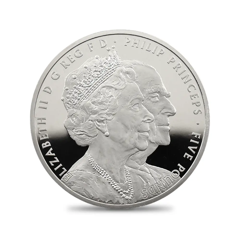 モダンコイン2:6796 イギリス 2017 エリザベス2世 御成婚70周年記念 5ポンド 3オンスプラチナ貨 PCGS PR69DC
