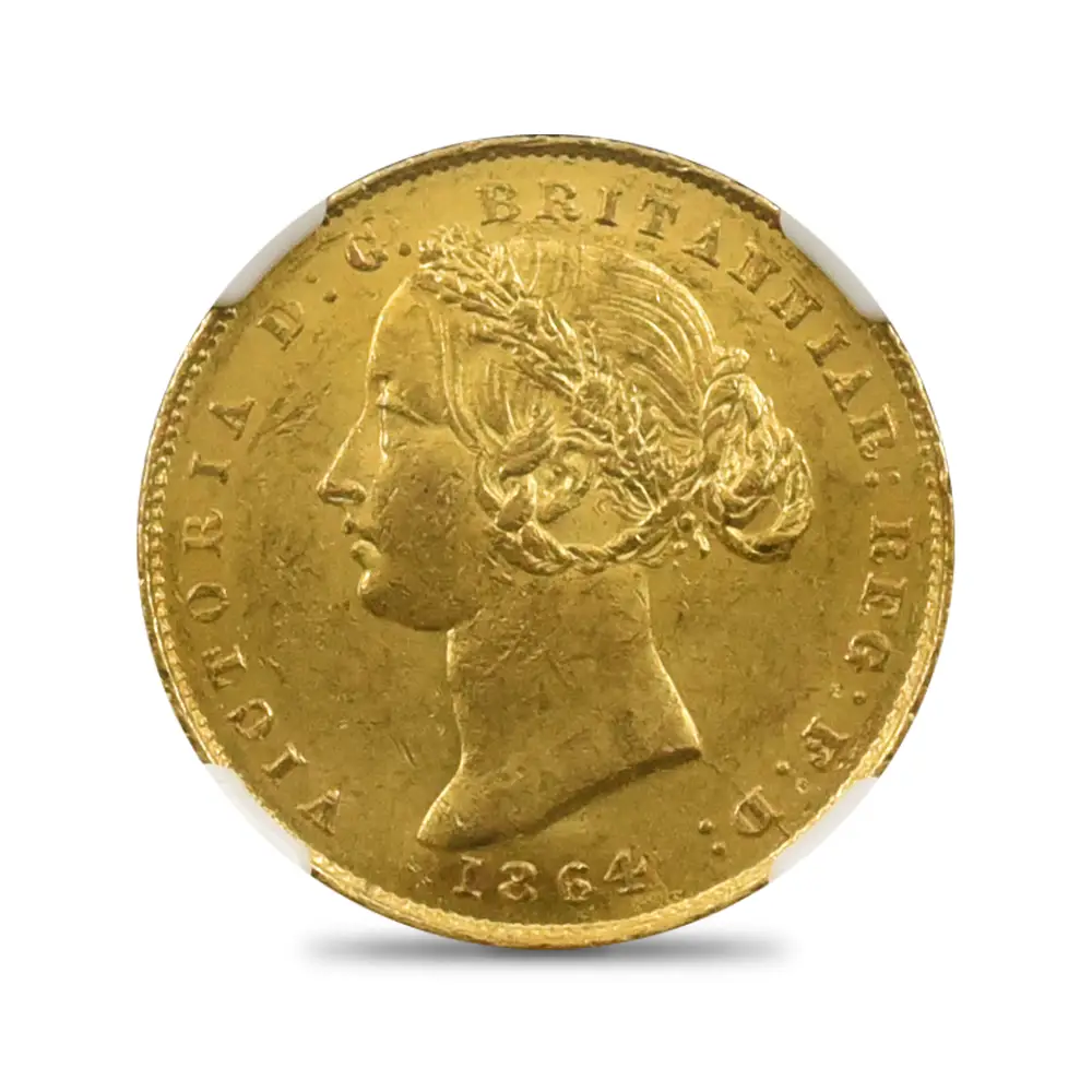 アンティークコイン2：4099 オーストラリア 1864 ヴィクトリア女王 ソブリン金貨 NGC MS61