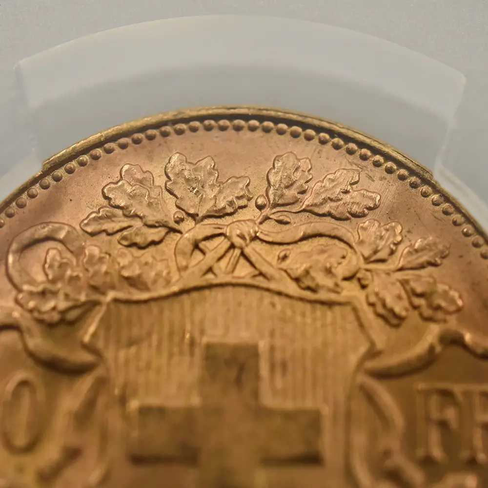 モダンコイン10：4100 スイス 1949B アルプスと少女 ブレネリ 20フラン金貨 PCGS MS66
