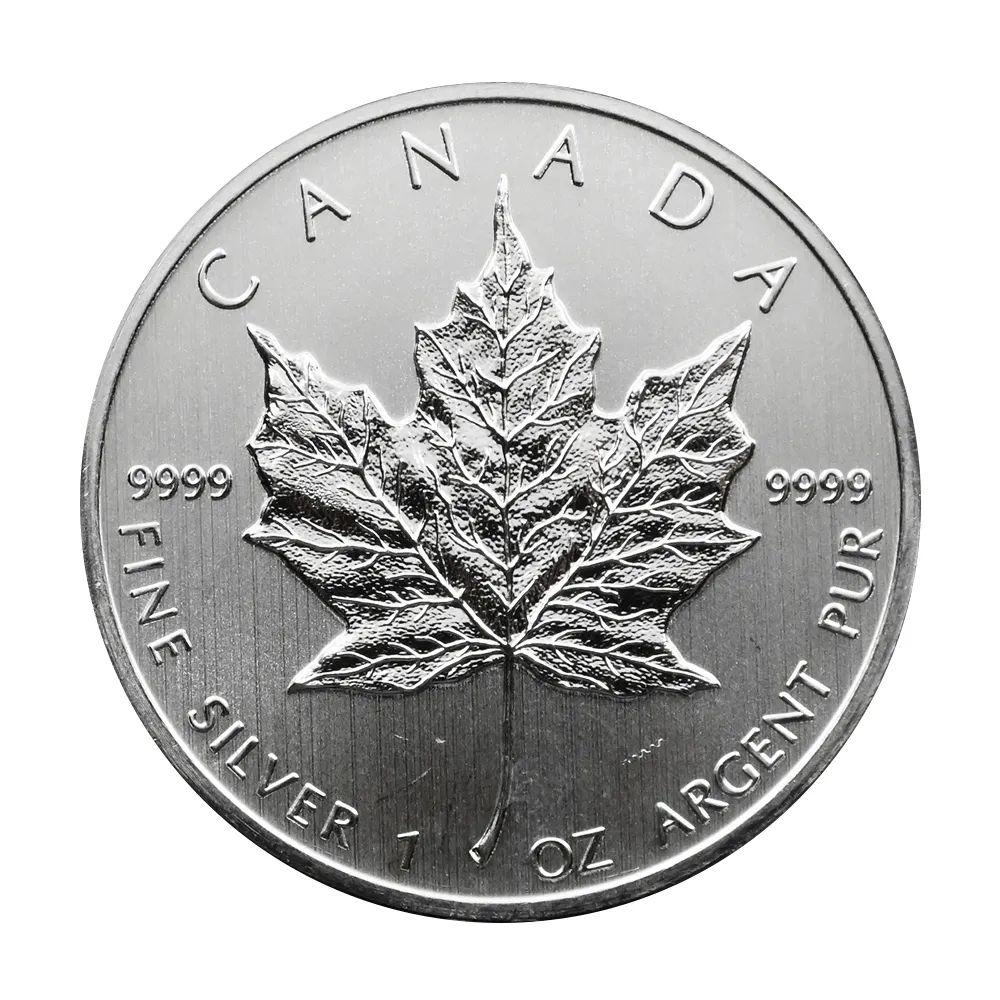 地金型2：6814 カナダ 2012 メイプルリーフ 5ドル 1オンス 銀貨 【25枚】