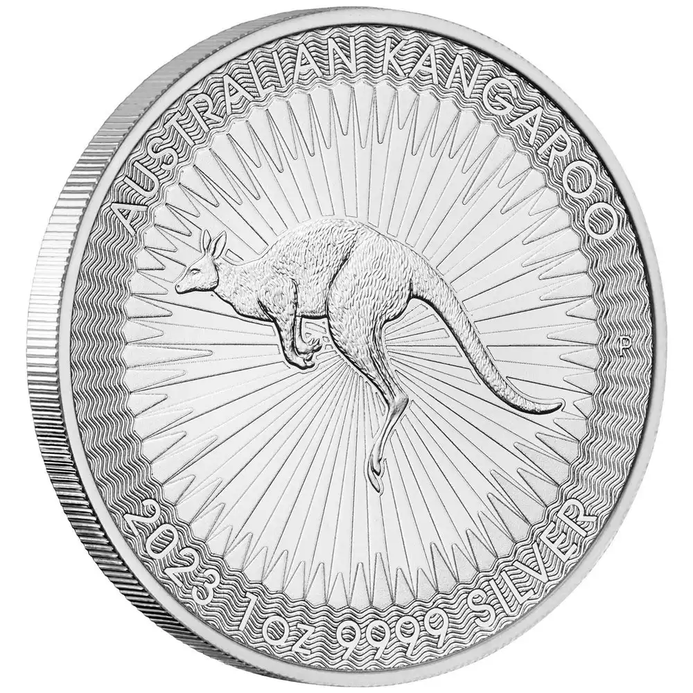 地金型5：2605 オーストラリア 2023 カンガルー 1ドル 1オンス 銀貨 【5枚】 (コインケース付き)