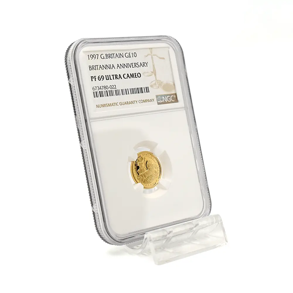モダンコイン6：6811 イギリス 1997 エリザベス2世 ミドルエリザべス ブリタニア 10ポンド1/10オンス金貨 NGC PF69UC