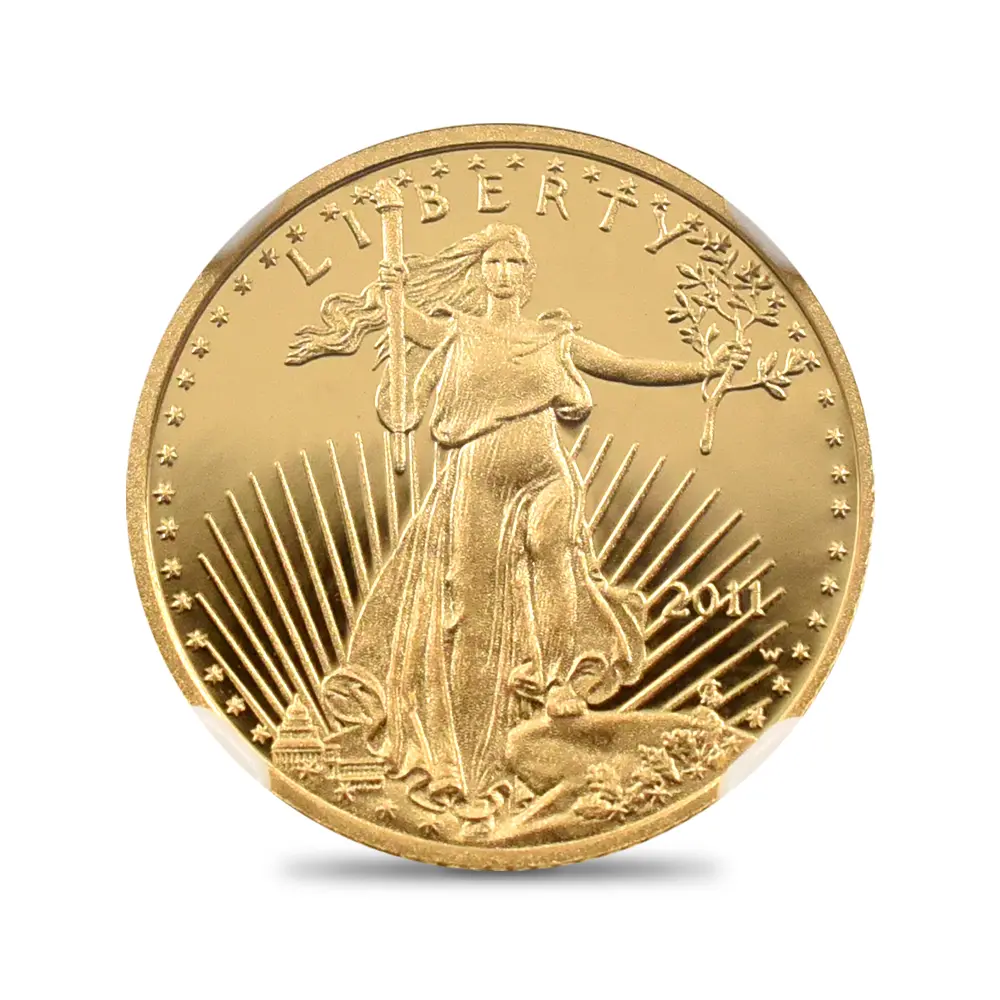 モダンコイン2：6809 アメリカ 2011W イーグル 25周年記念 5ドル1/10オンス金貨 アーリーリリース NGC PF70UC