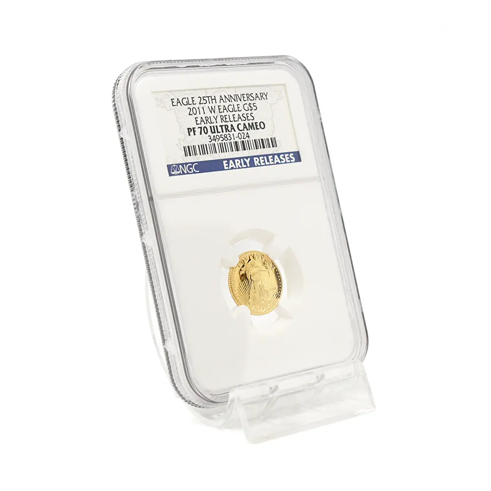 モダンコイン6：6809 アメリカ 2011W イーグル 25周年記念 5ドル1/10オンス金貨 アーリーリリース NGC PF70UC