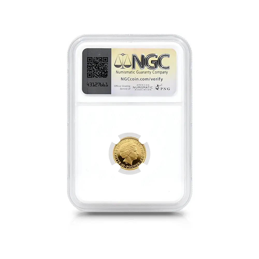 モダンコイン5:6808 イギリス 2007 エリザベス2世 ブリタニア 10ポンド1/10オンス金貨 NGC PF69UC