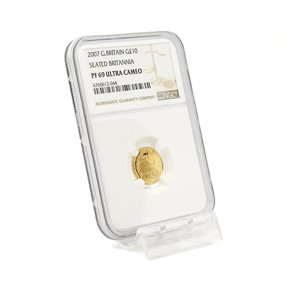 モダンコイン6:6808 イギリス 2007 エリザベス2世 ブリタニア 10ポンド1/10オンス金貨 NGC PF69UC