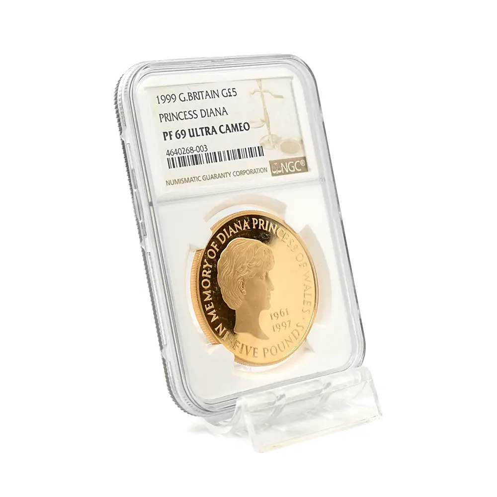モダンコイン6：6818 イギリス 1999 エリザベス2世 ダイアナ妃追悼記念 5ポンド金貨 NGC PF69UC