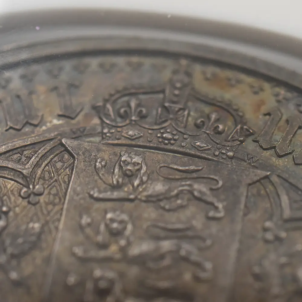 アンティークコイン12：4105 1853 ヴィクトリア女王 ゴチッククラウン銀貨 セプティモエッジ NGC PF63【R3】