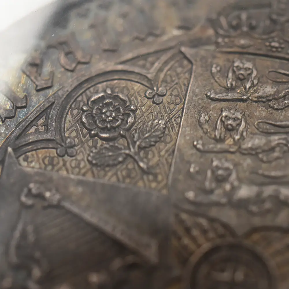 アンティークコインs13：4105 1853 ヴィクトリア女王 ゴチッククラウン銀貨 セプティモエッジ NGC PF63【R3】