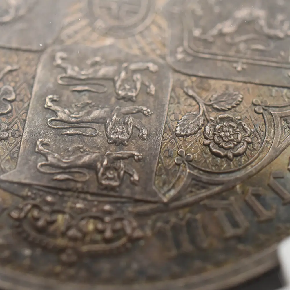 アンティークコイン14：4105 1853 ヴィクトリア女王 ゴチッククラウン銀貨 セプティモエッジ NGC PF63【R3】