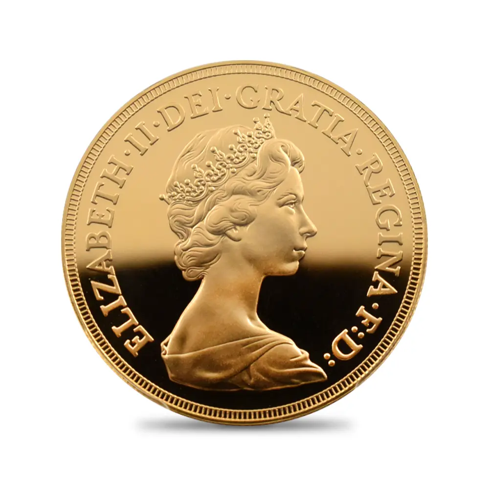 モダンコイン2:6798 イギリス 1981 エリザベス2世 ヤングエリザベス 聖ジョージ竜退治 5ポンド金貨 PCGS PR69DC S-4201