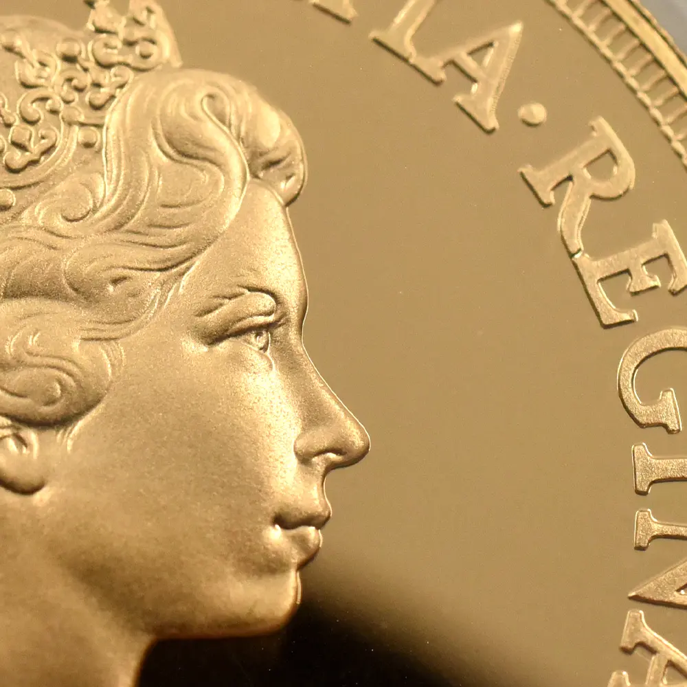 モダンコイン7:6798 イギリス 1981 エリザベス2世 ヤングエリザベス 聖ジョージ竜退治 5ポンド金貨 PCGS PR69DC S-4201