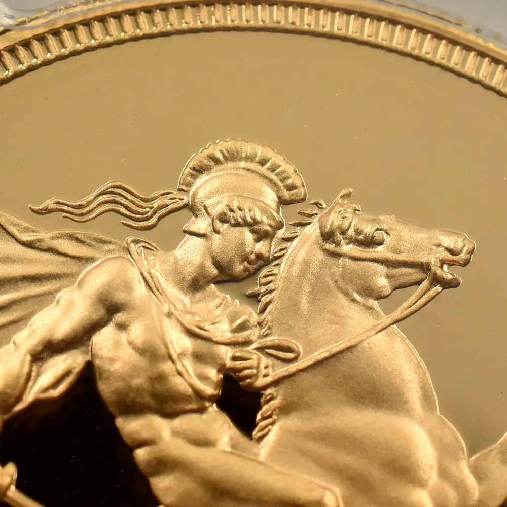 モダンコイン10:6798 イギリス 1981 エリザベス2世 ヤングエリザベス 聖ジョージ竜退治 5ポンド金貨 PCGS PR69DC S-4201