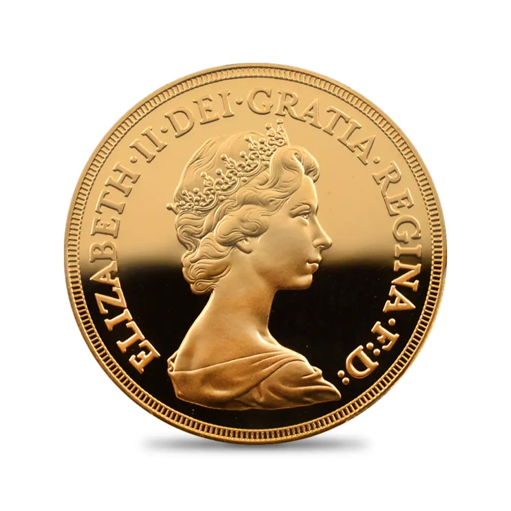 モダンコイン2:6799 イギリス 1981 エリザベス2世 ヤングエリザベス 聖ジョージ竜退治 5ポンド金貨 PCGS PR69DC S-4201