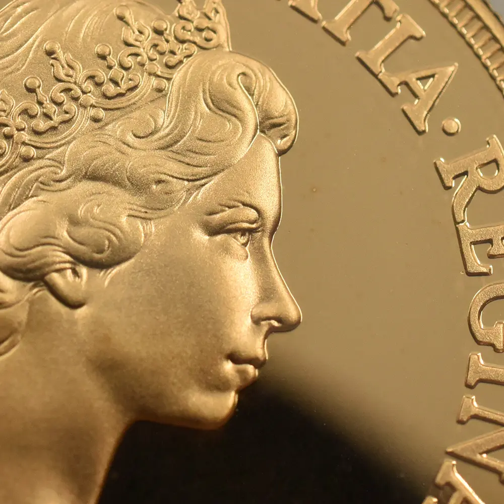 モダンコイン7:6799 イギリス 1981 エリザベス2世 ヤングエリザベス 聖ジョージ竜退治 5ポンド金貨 PCGS PR69DC S-4201