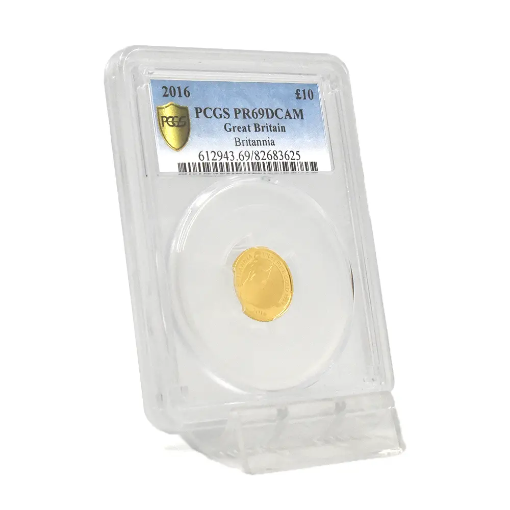 モダンコイン6：6802 イギリス 2016 エリザベス2世 ブリタニア 10ポンド 1/10オンス 金貨 PCGS PR69DC