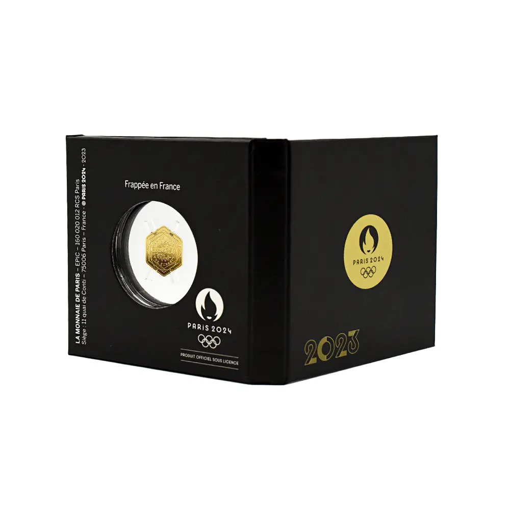 モダンコイン6:6803 フランス 2023 パリオリンピック 250ユーロ 3グラム金貨 未鑑定 箱付き