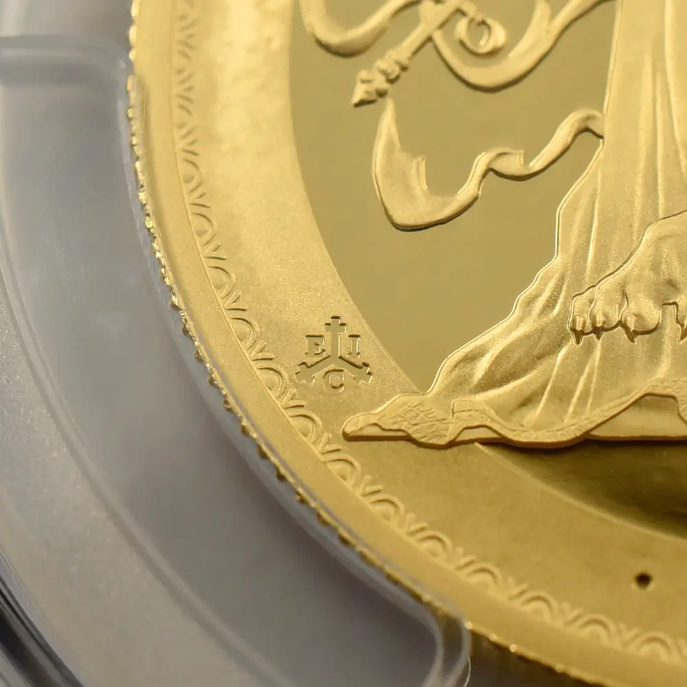 モダンコイン12：5365 セントヘレナ 2021 エリザベス2世 ウナ&ライオン 5ポンド1オンス金貨 PCGS PR70DC 箱付き