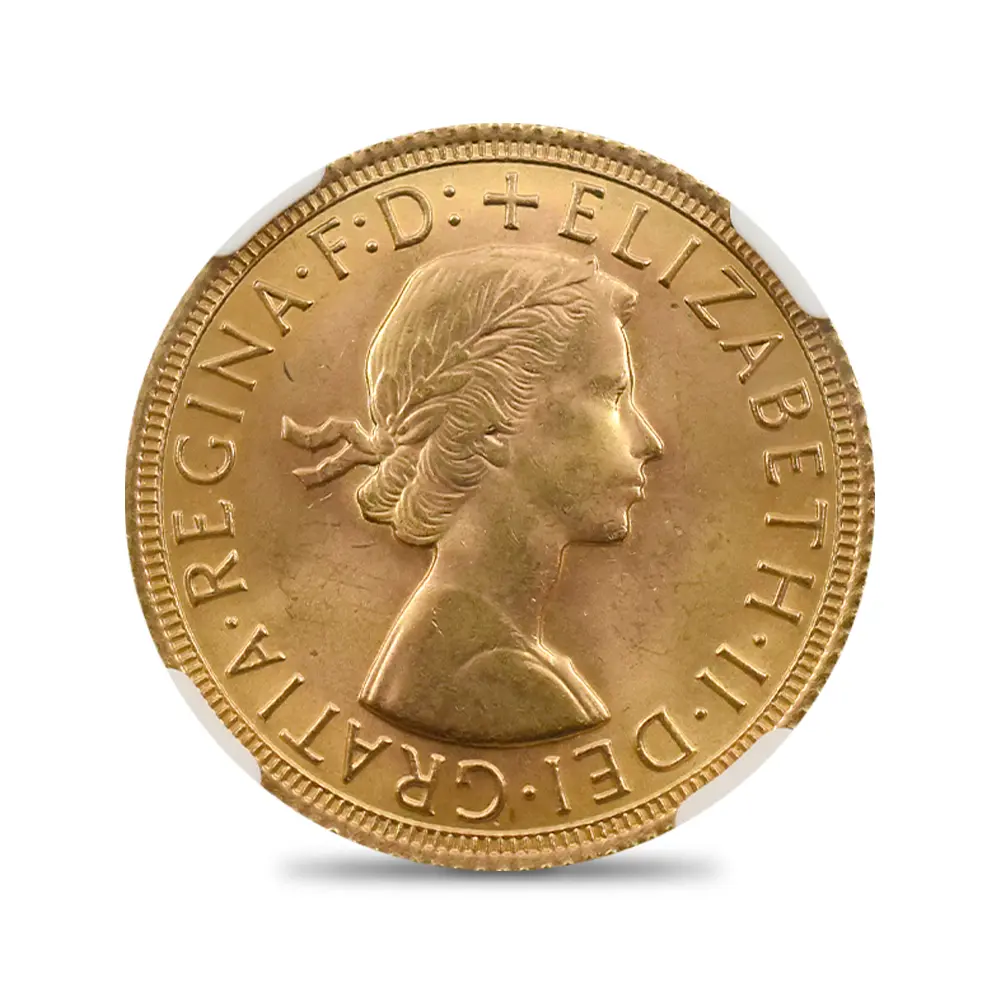 モダンコイン2:6822 イギリス 1966 エリザベス2世 ヤングヤング 聖ジョージ竜退治 ソブリン金貨 NGC MS66