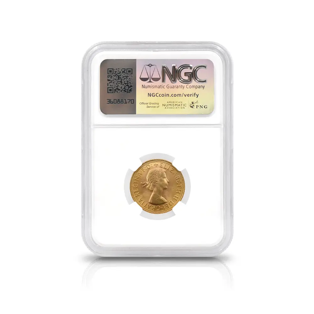 モダンコイン5:6822 イギリス 1966 エリザベス2世 ヤングヤング 聖ジョージ竜退治 ソブリン金貨 NGC MS66