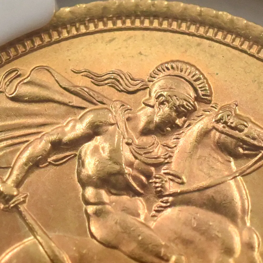 モダンコイン7:6822 イギリス 1966 エリザベス2世 ヤングヤング 聖ジョージ竜退治 ソブリン金貨 NGC MS66