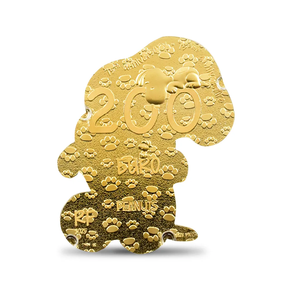 モダンコイン3:6762 フランス 2025 『ピーナッツ』 75周年記念 スヌーピー 200ユーロ 1オンス スヌーピー型プルーフ金貨 未鑑定 箱付き