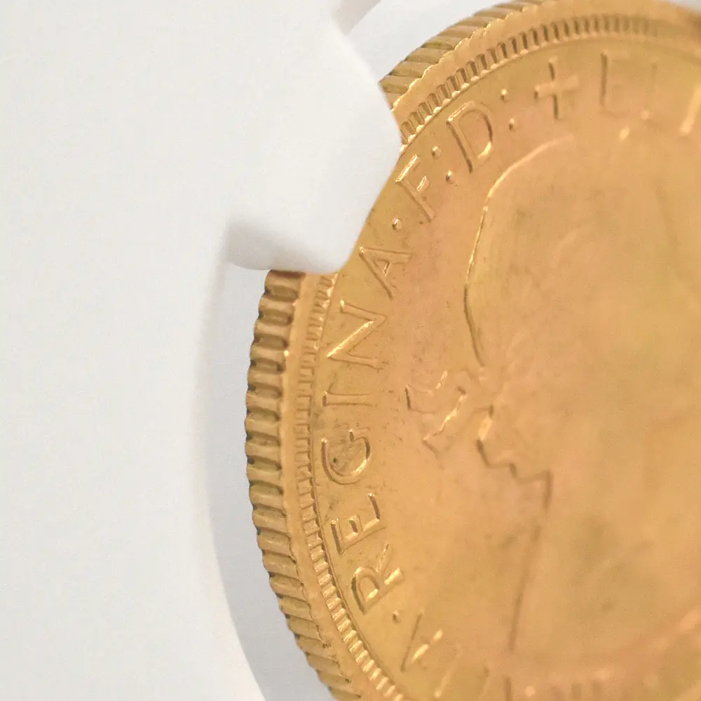 モダンコイン13：6823 イギリス 1963 エリザベス2世 ヤングヤング 聖ジョージ竜退治 ソブリン金貨 NGC MS66