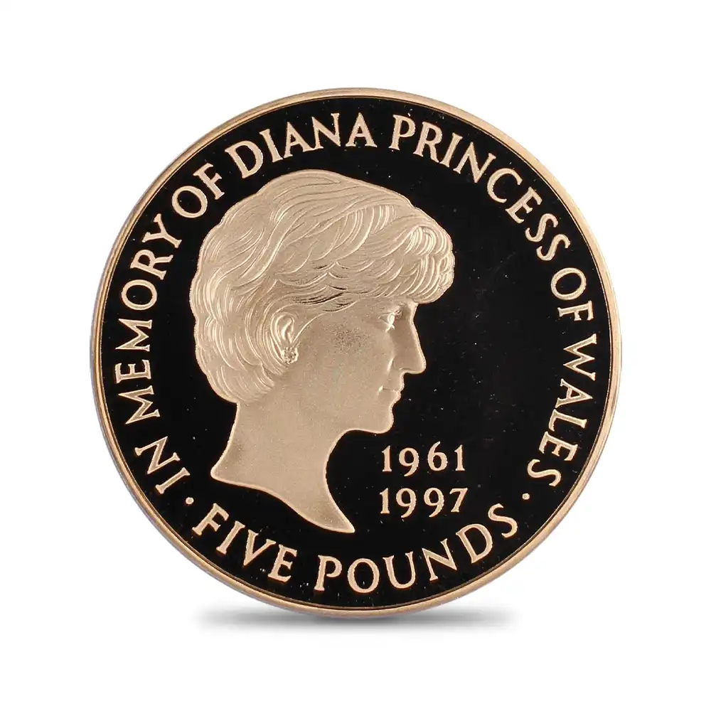 モダンコイン2：4129 1999 エリザベス2世 ダイアナ妃追悼記念 5ポンド金貨 PCGS PR70DC S-L6