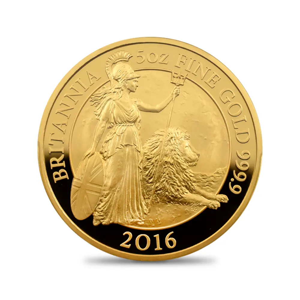 モダンコイン2：6831 イギリス 2016 エリザベス2世 ブリタニア 500ポンド 5オンス金貨 PCGS PR69DC