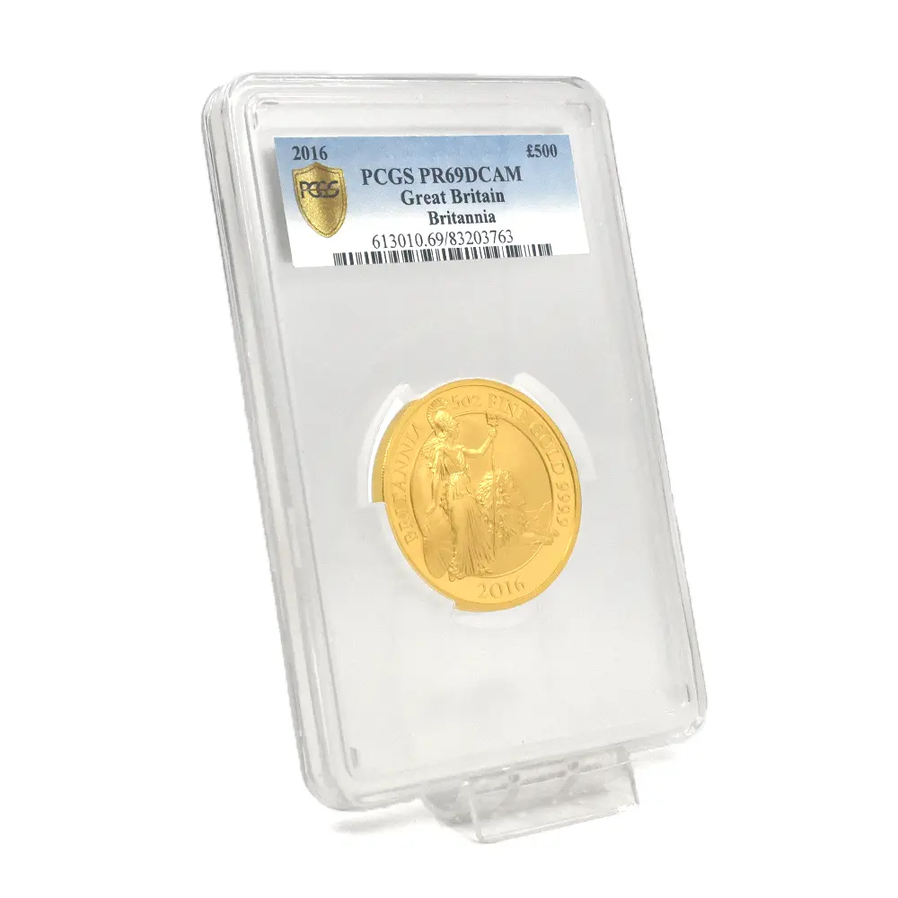 モダンコイン6：6831 イギリス 2016 エリザベス2世 ブリタニア 500ポンド 5オンス金貨 PCGS PR69DC