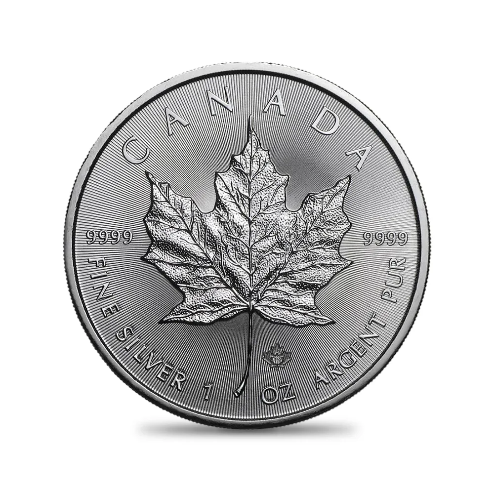 地金型2：6833 カナダ 2018 メイプルリーフ 5ドル 1オンス 銀貨 【1枚】