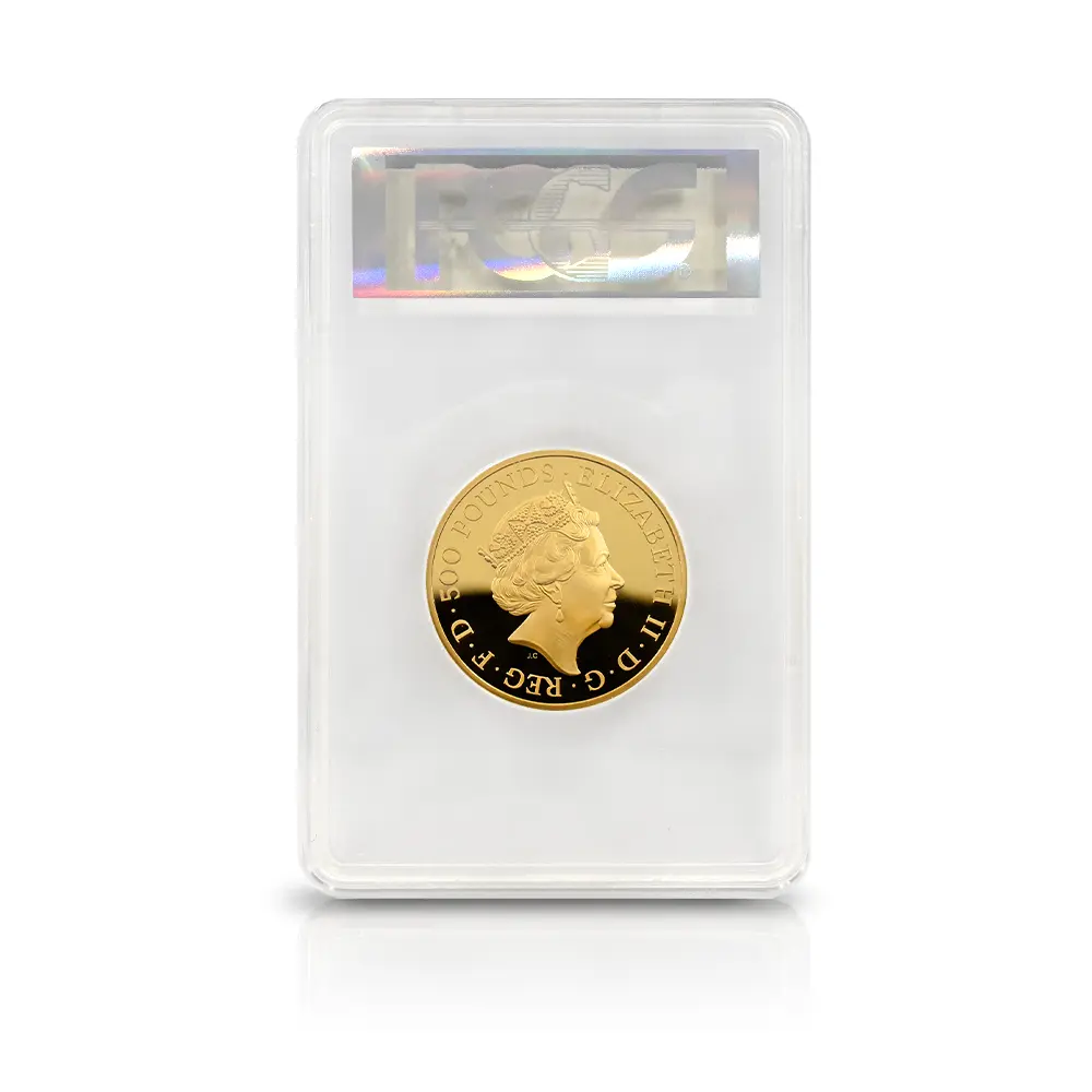 モダンコイン5：6832 イギリス 2019 エリザベス2世 ブリタニア 500ポンド 5オンス金貨 PCGS PR69DC 箱付き