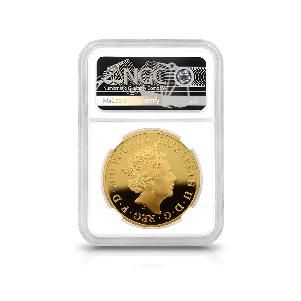 モダンコイン5：6835 イギリス 2021 エリザベス2世 クイーンズビースト コンプリーター 英国王室の十大守護獣 200ポンド2オンス金貨 NGC PF70UC