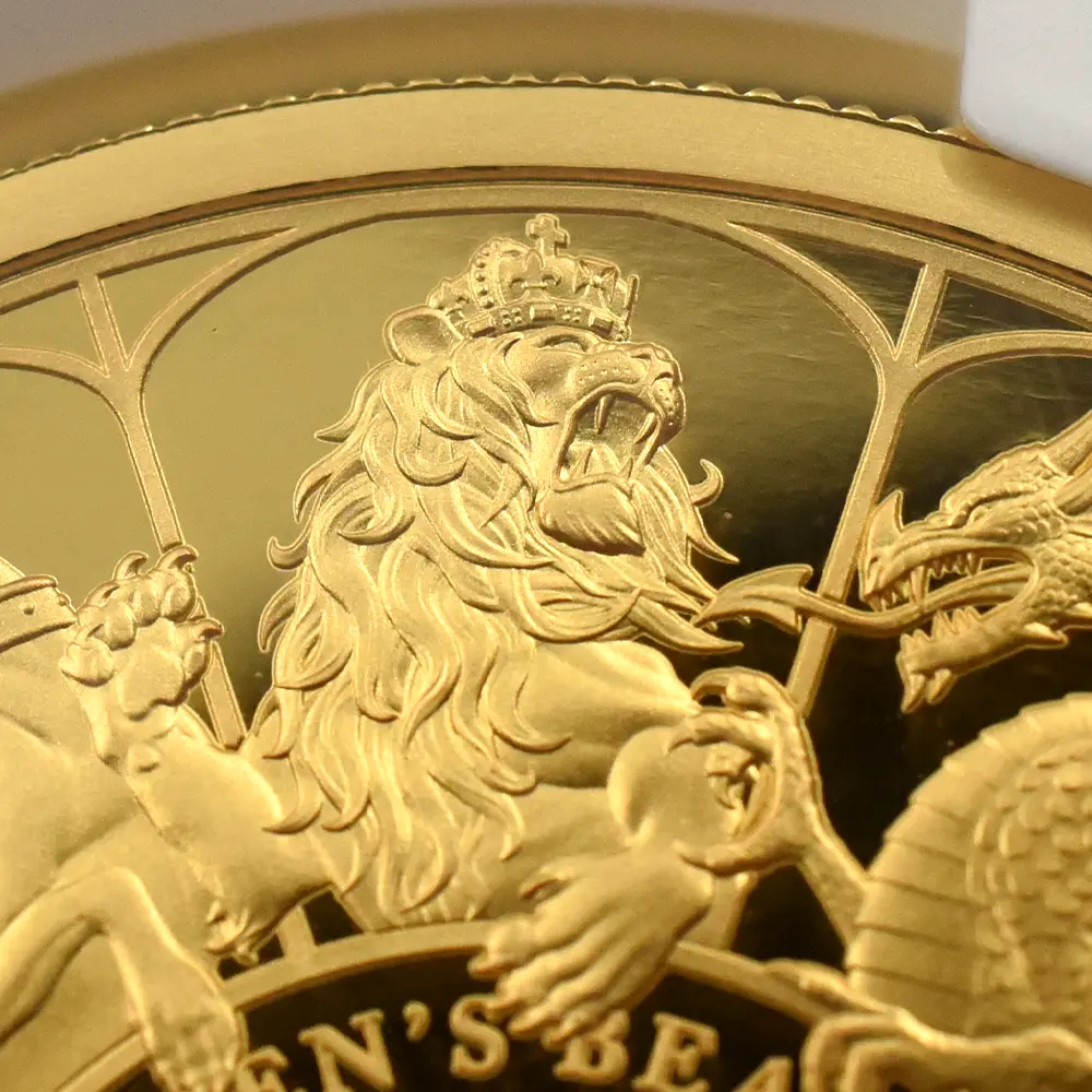 モダンコイン8：6835 イギリス 2021 エリザベス2世 クイーンズビースト コンプリーター 英国王室の十大守護獣 200ポンド2オンス金貨 NGC PF70UC