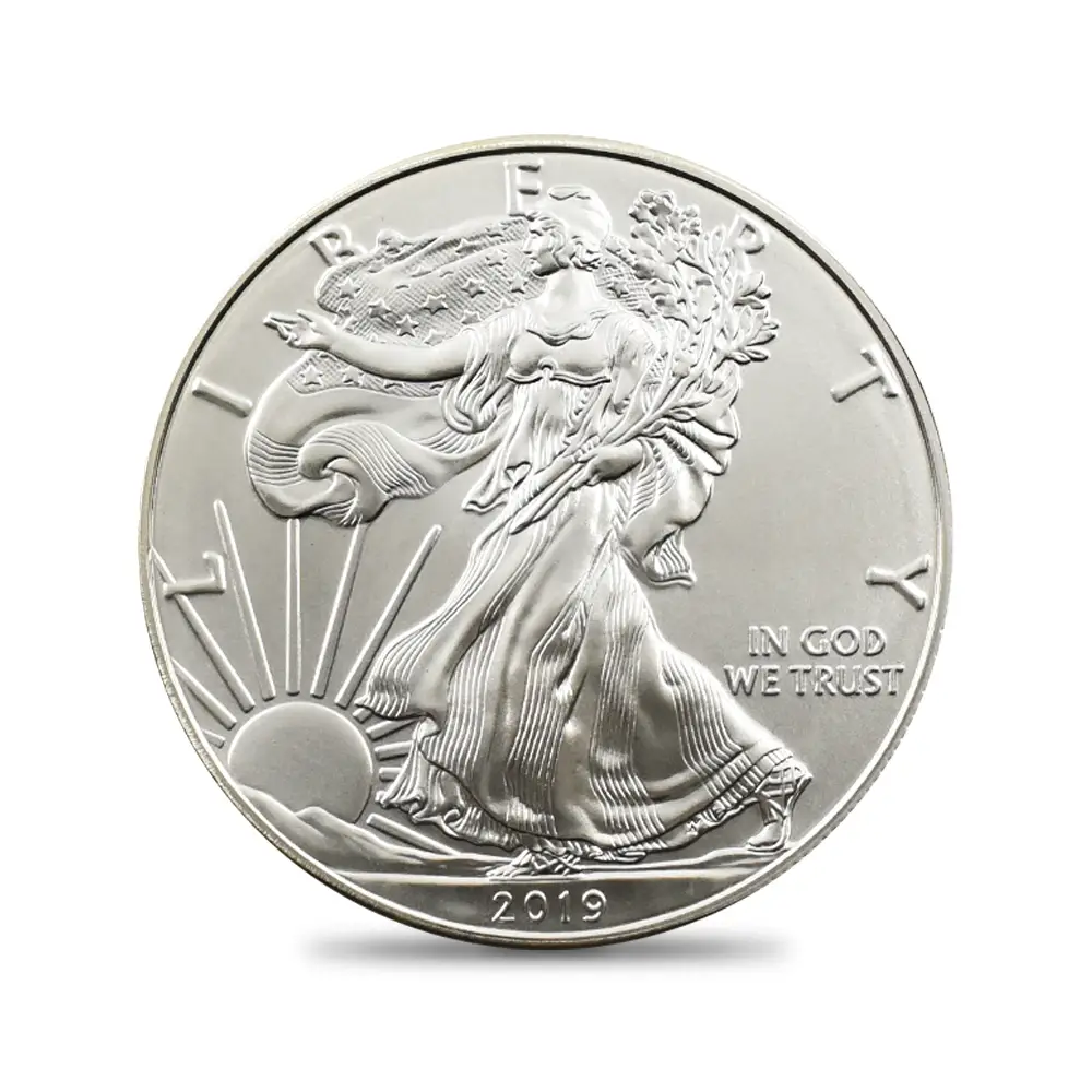 地金型2：4150 アメリカ 2019 イーグル 1ドル 1オンス 銀貨 【1枚】 (コインケース付き)