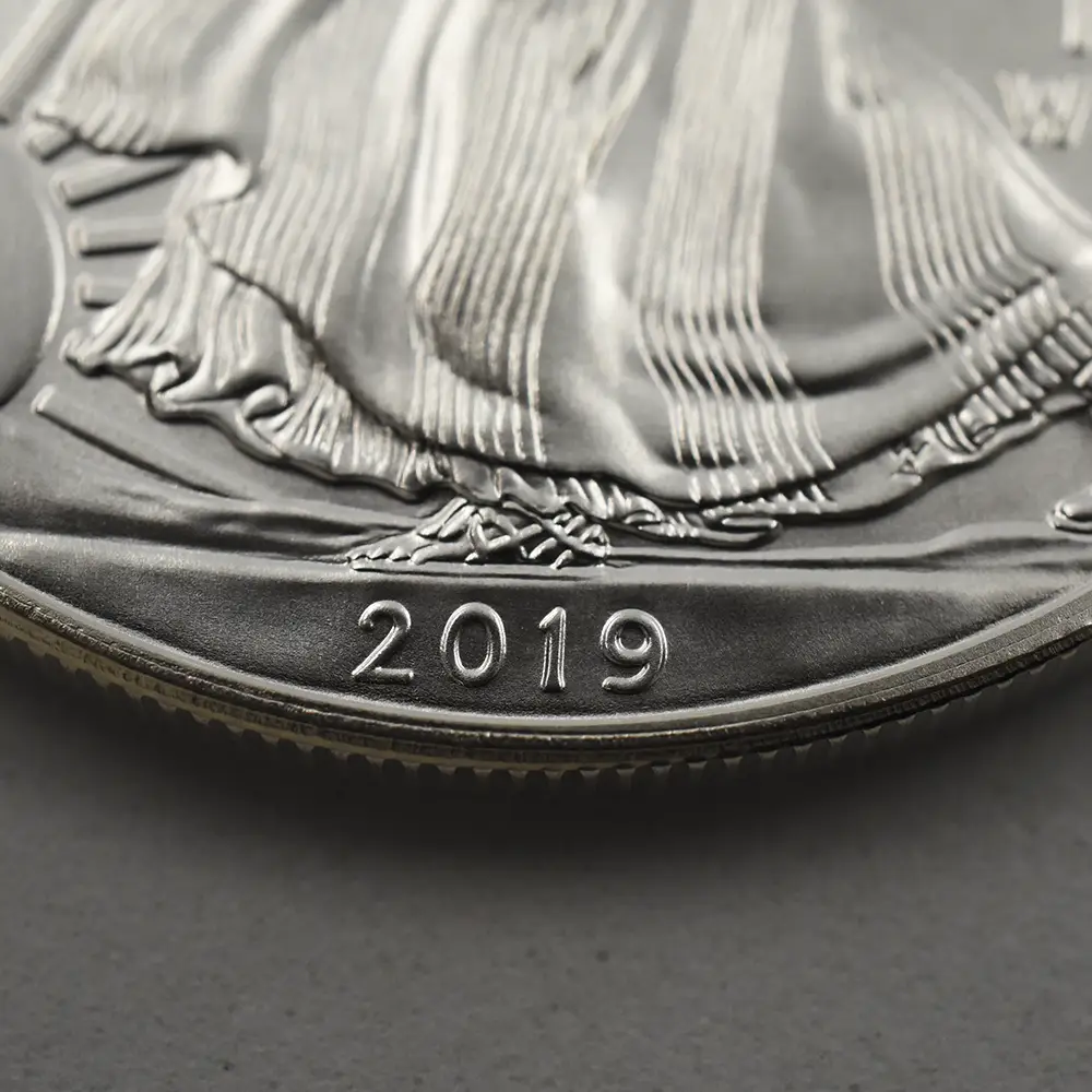 地金型5：4150 アメリカ 2019 イーグル 1ドル 1オンス 銀貨 【1枚】 (コインケース付き)