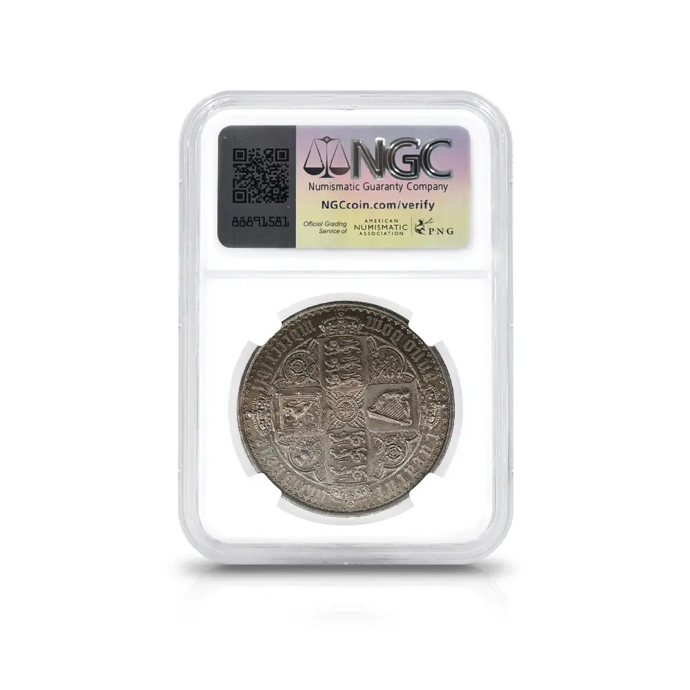 アンティークコイン5：5382 1847 ヴィクトリア女王 ゴチッククラウン銀貨 アンデシモエッジ NGC PF61