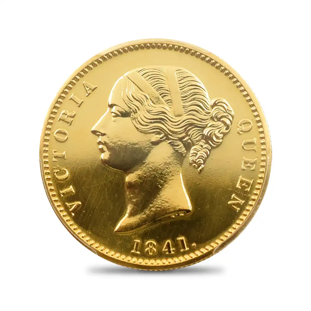 アンティークコインs2：4151 英領インド 1841C ヴィクトリア女王 モハール金貨 ミュールリストライク PCGS PR64+ SW-3.9 Prid-24