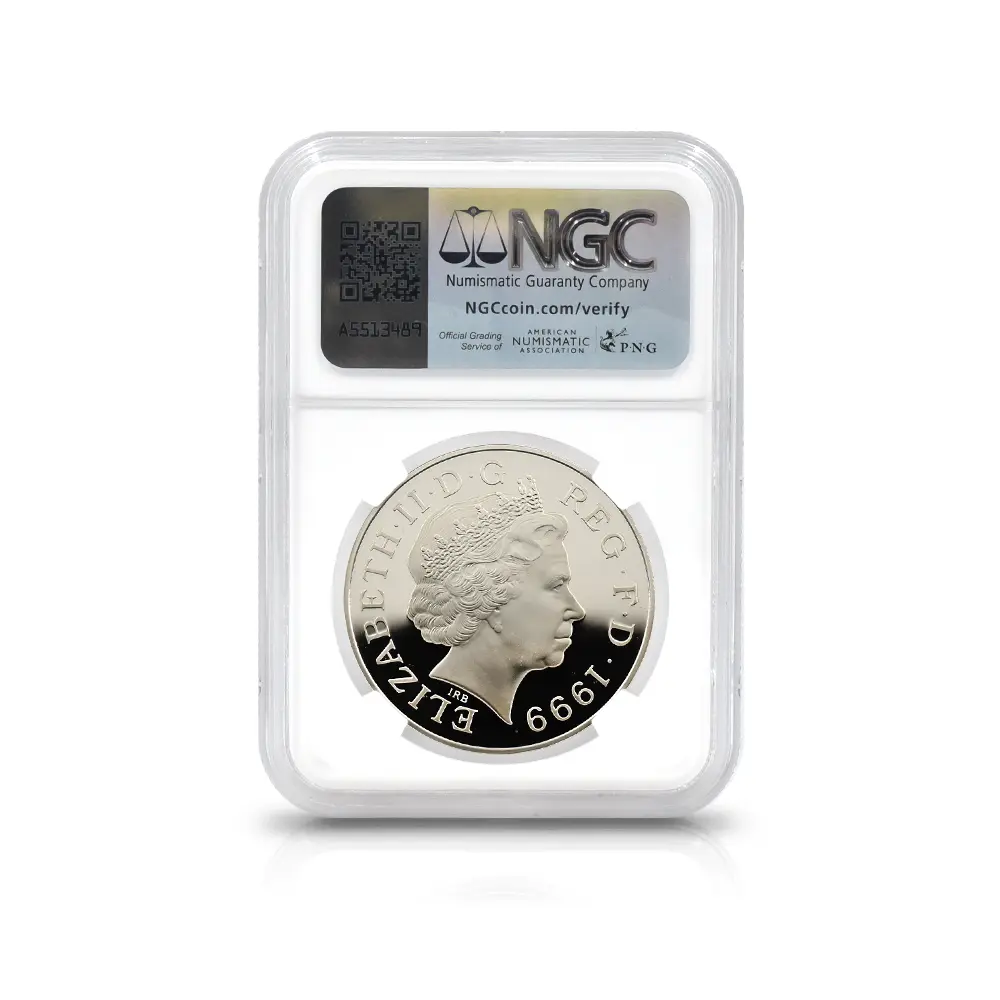 モダンコイン5：6836 イギリス 1999 エリザベス2世 ダイアナ妃追悼記念 5ポンド銀貨 NGC PF69UC 箱付き