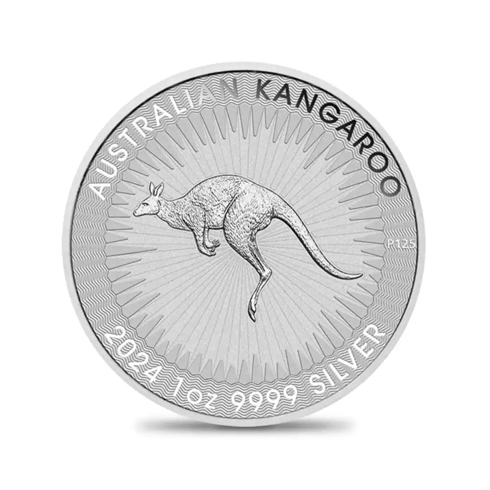 地金型2：4152 オーストラリア 2024 カンガルー 1ドル 1オンス 銀貨 【1枚】 (コインケース付き)