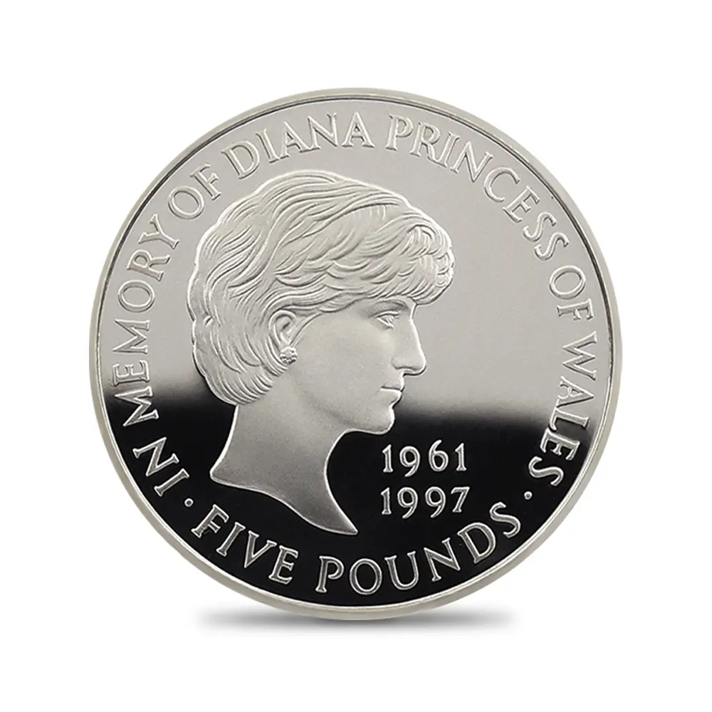 モダンコイン2：6839 イギリス 1999 エリザベス2世 ダイアナ妃追悼記念 5ポンド銀貨 NGC PF69UC 箱付き
