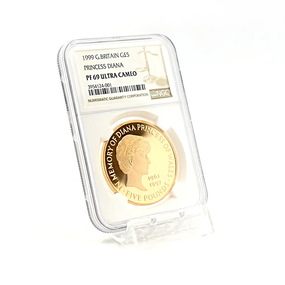 モダンコイン6：5398 1999 エリザベス2世 ダイアナ妃追悼記念 5ポンド金貨 NGC PF69UC