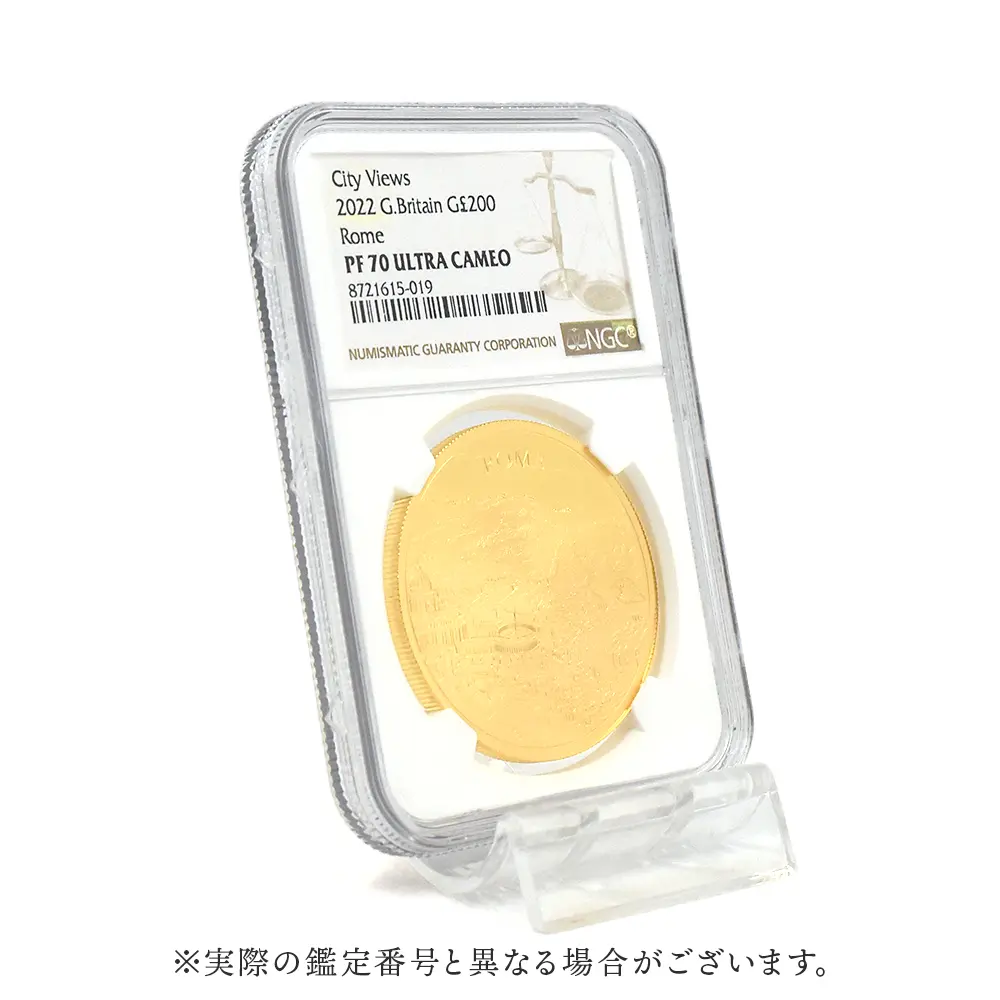 モダンコイン6：6758 イギリス 2022 エリザベス2世 都市景観シリーズ第2弾 ローマ 200ポンド2オンス金貨 NGC PF70UC 箱付き