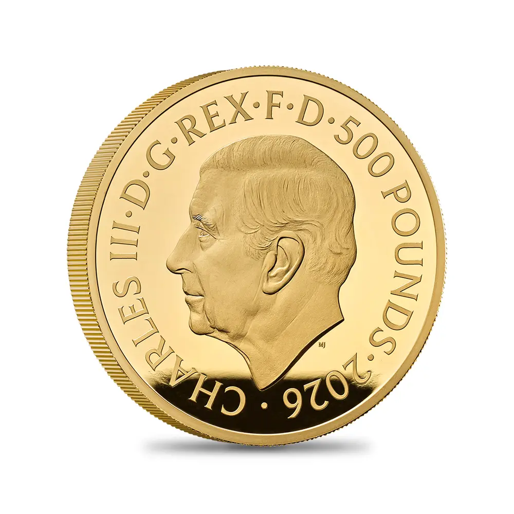 モダンコイン3：6848 イギリス 2026 チャールズ3世 ウィリアム4世クラウン 500ポンド5オンスプルーフ金貨 未鑑定 箱付き【ご予約承り品】