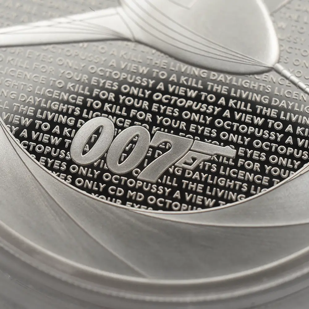 モダンコイン8：4037 2024 チャールズ3世 「007の60年」ボンド映画記念シリーズ第3弾 「1980年代」 2ポンド 1オンスプルーフ銀貨 未鑑定 箱付き
