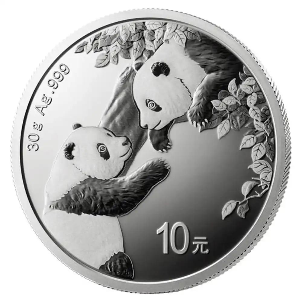 地金型3：2540 中国 2023 パンダ 10元 30g 銀貨 【1枚】 (コインケース付き)