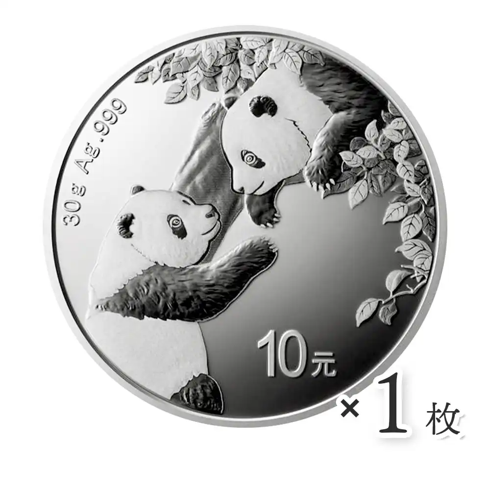 地金型2：2540 中国 2023 パンダ 10元 30g 銀貨 【1枚】 (コインケース付き)